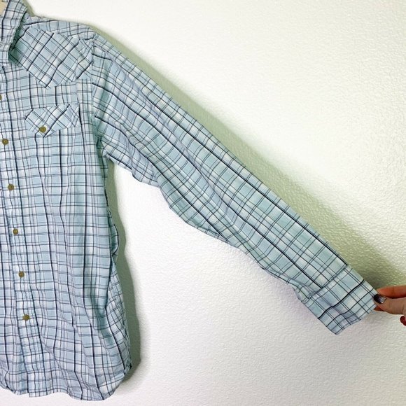 Wrangler Mens Medium Mint Casual Button Down Shirt - Picture 3 of 6
